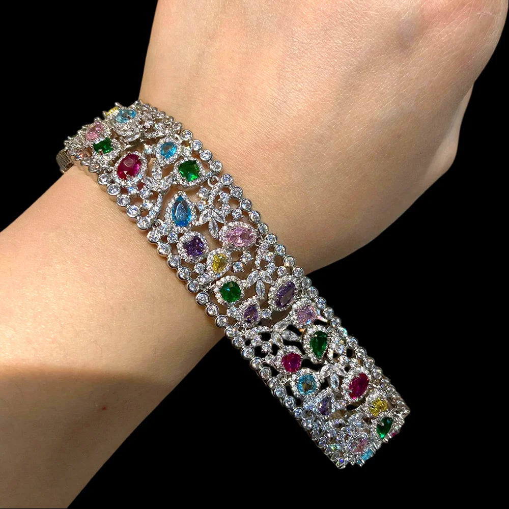 Silver Multi cubic zirconia bracelet 2