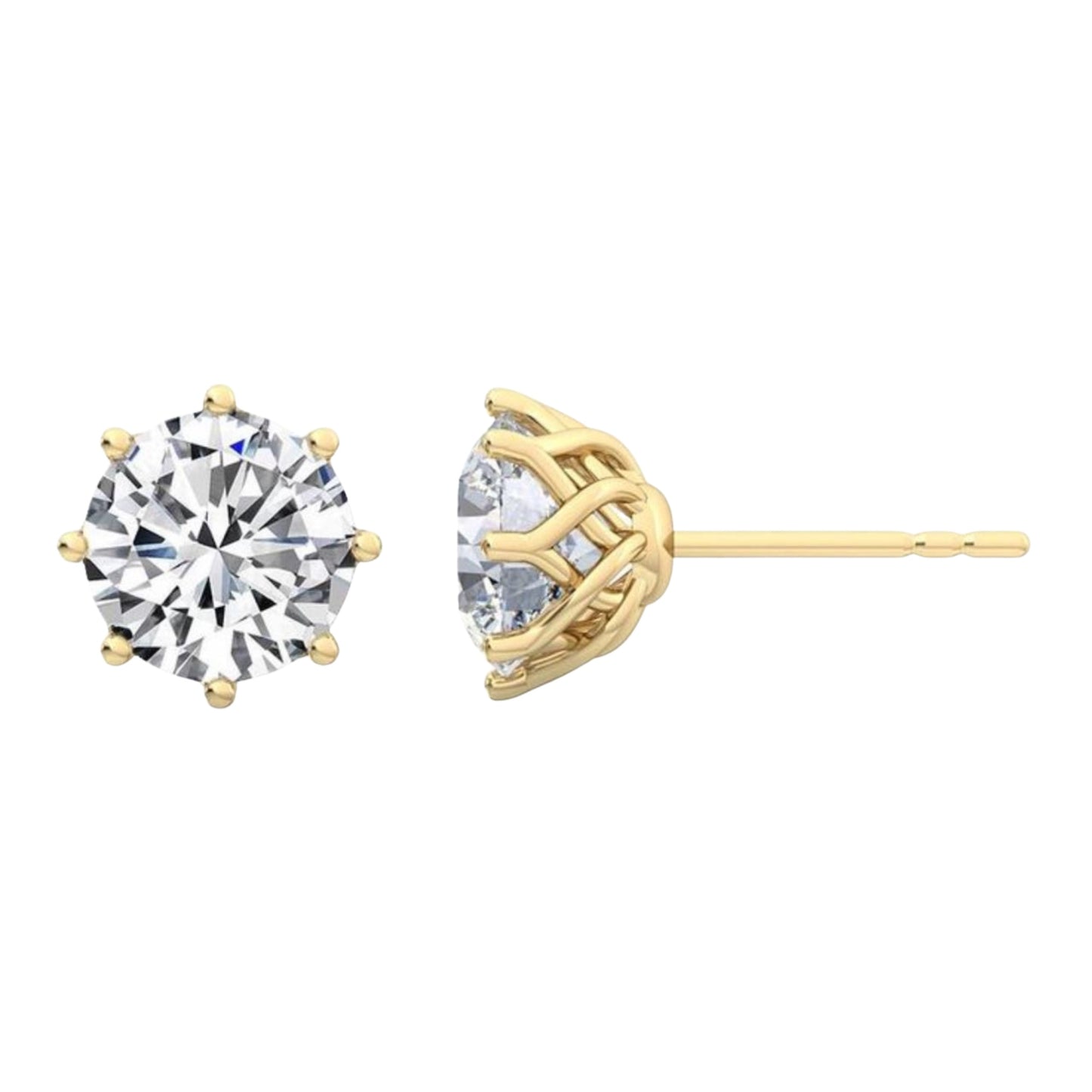 Lab Grown Diamond Stud Earrings Martini Setting - ratnalijewels