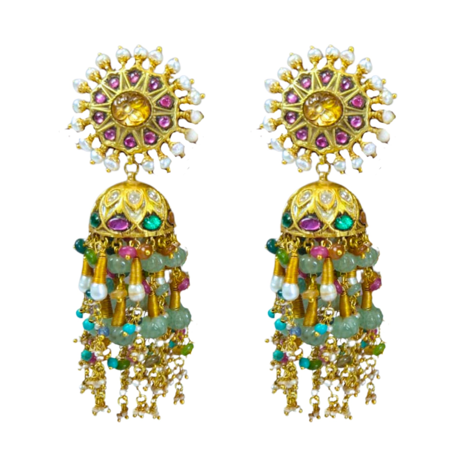 Vintage polki jhumka earrings