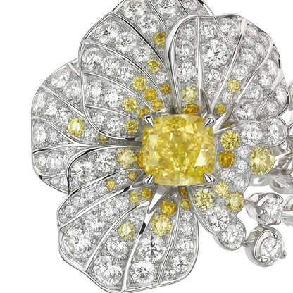 Blue Crystal Flower Statement Ring view 2 - Ratnali Jewels