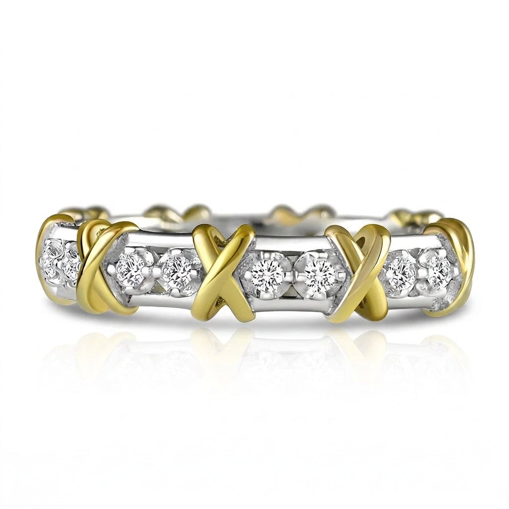 Clear CZ Pave Eternity Silver Band - Ratnali Jewels