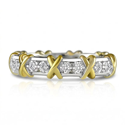 Clear CZ Pave Eternity Silver Band - Ratnali Jewels