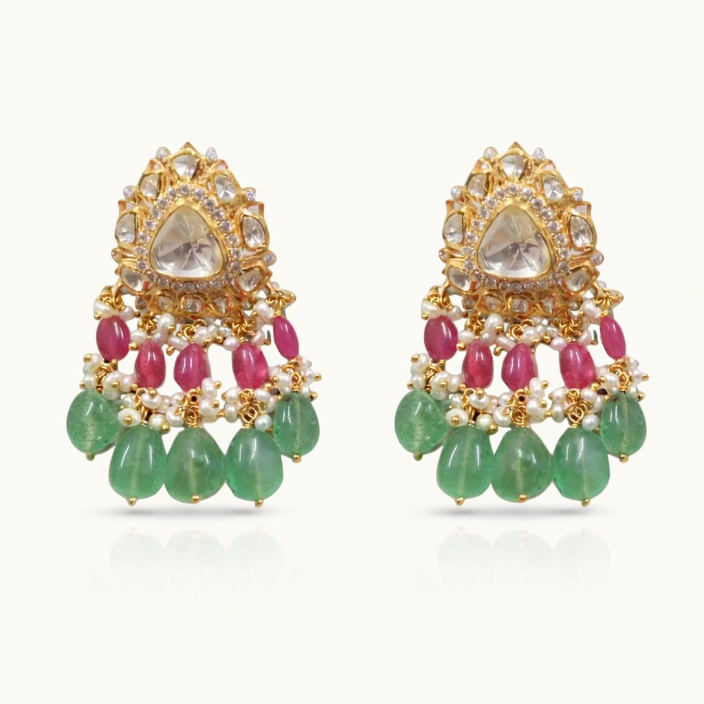 Polki Jadau Ruby and Emerald Bridal Set