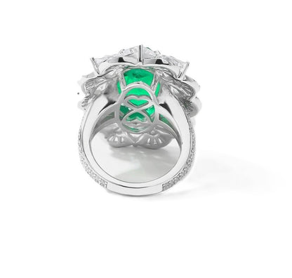 emerald ring silver