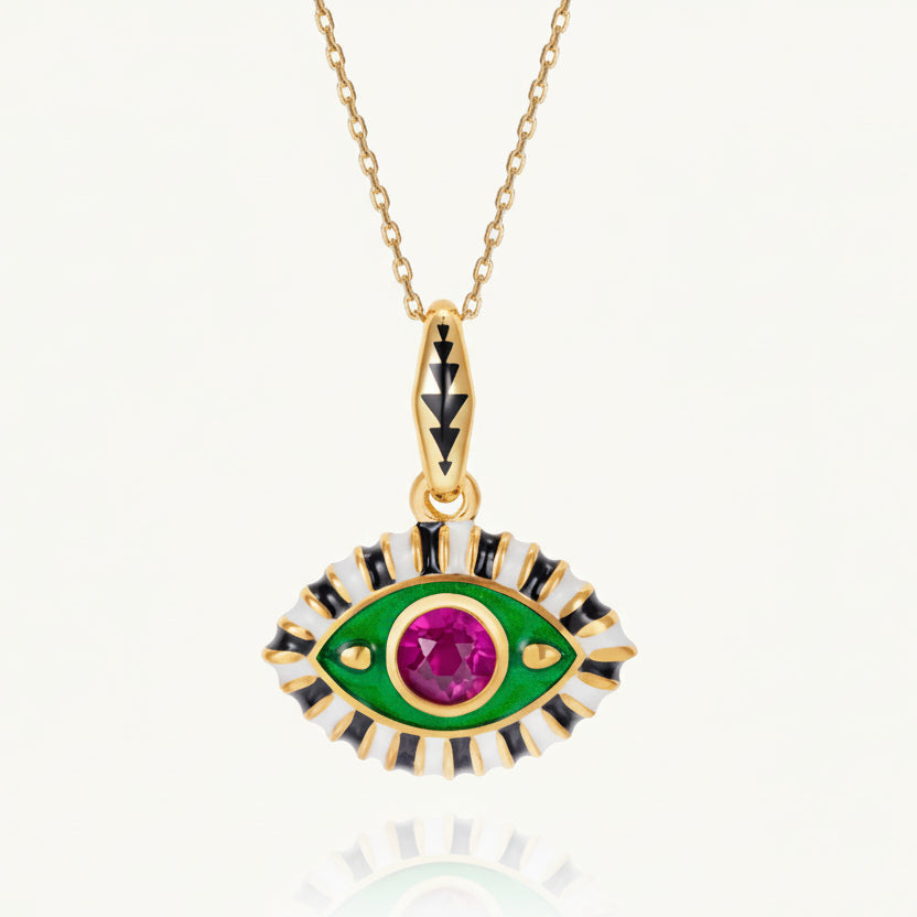evil eye pendant green