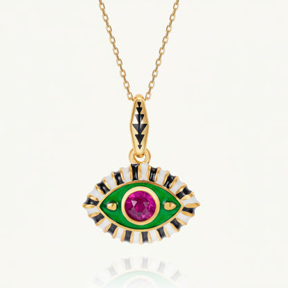 evil eye pendant green