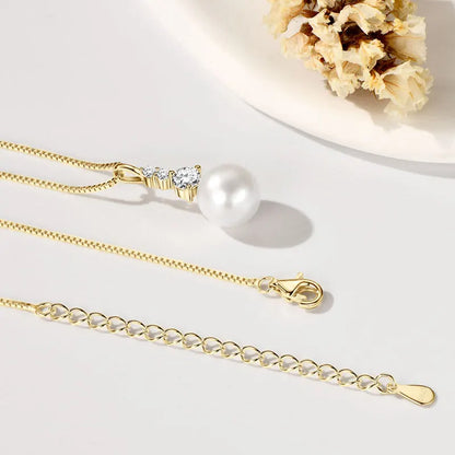 Freshwater Pearl Pendant Necklace in 925 Sterling Silver, view 2, Ratnali Jewels