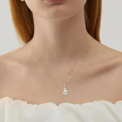 Freshwater Pearl Pendant Necklace in 925 Sterling Silver, view 4, Ratnali Jewels