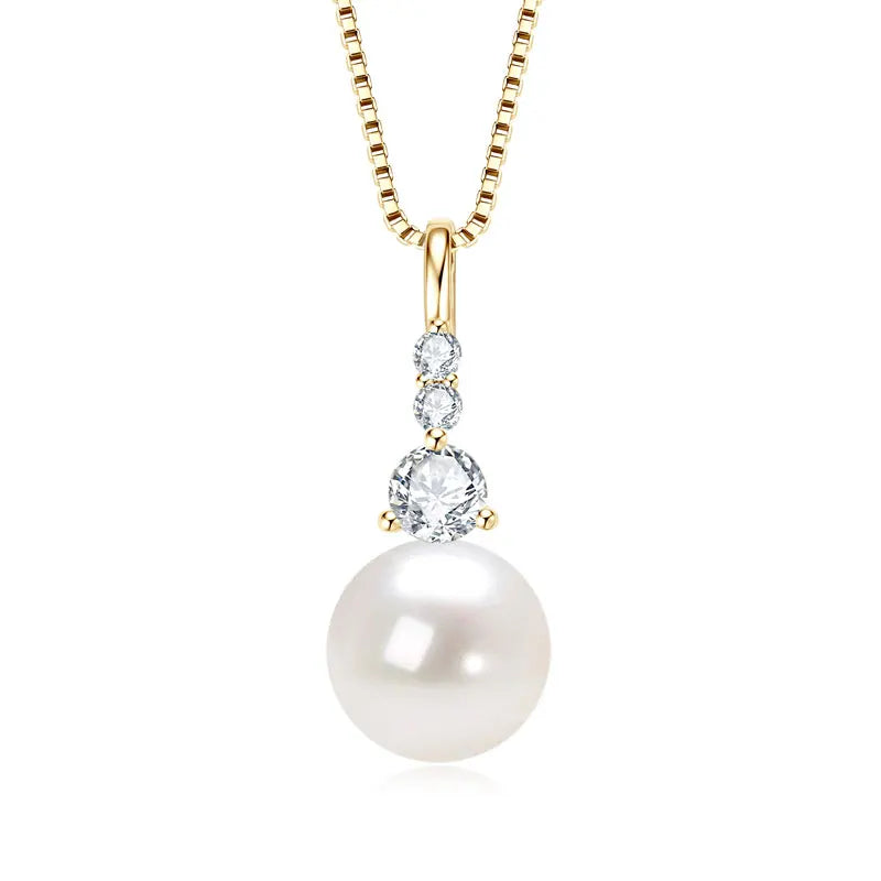 Freshwater Pearl Pendant Necklace in 925 Sterling Silver, view 6, Ratnali Jewels