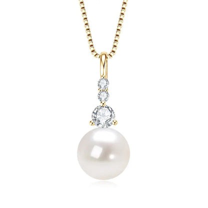 Freshwater Pearl Pendant Necklace in 925 Sterling Silver, view 6, Ratnali Jewels