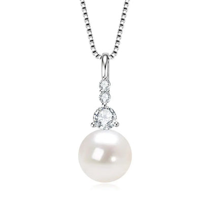 Freshwater Pearl Pendant Necklace in 925 Sterling Silver, view 7, Ratnali Jewels