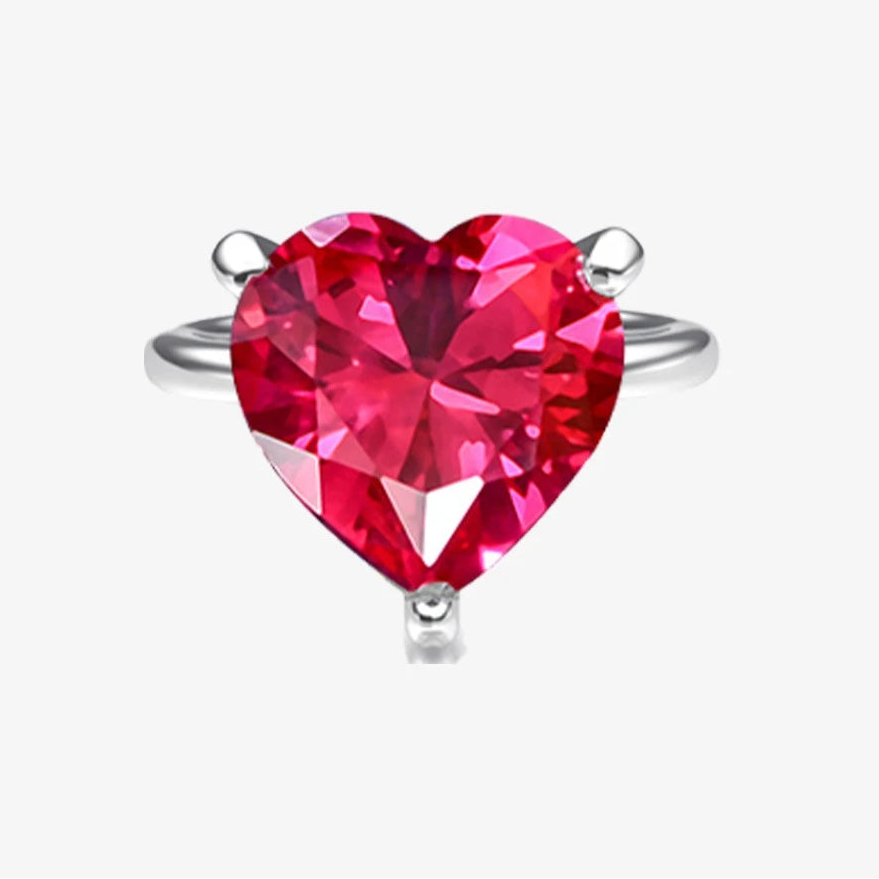 Heart Cut CZ Statement Silver Ring - Ratnali Jewels