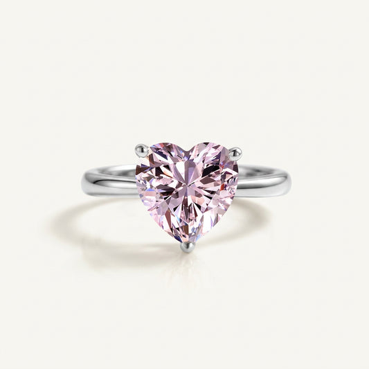 Heart Cut CZ Statement Silver Ring view 4 - Ratnali Jewels
