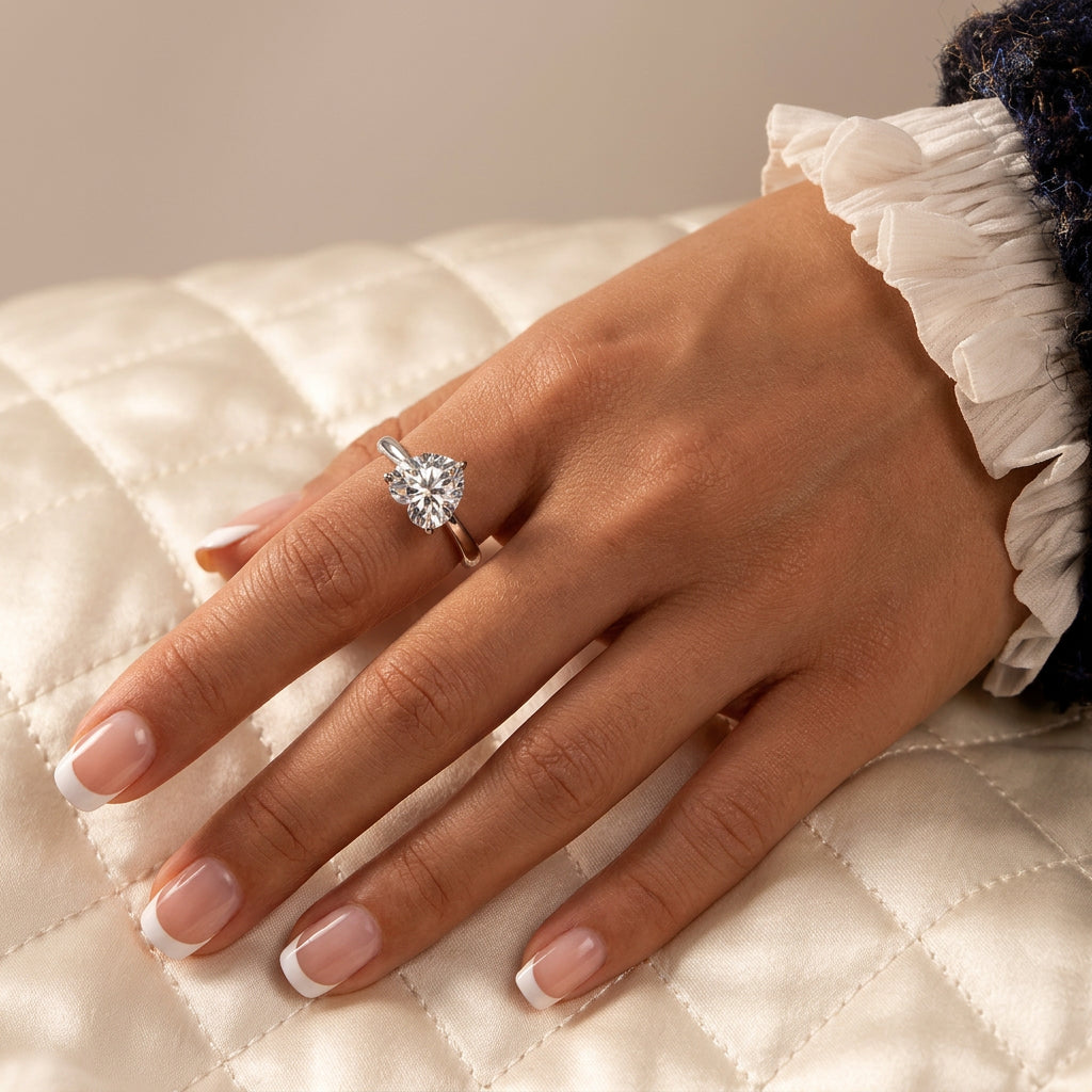 Heart Cut CZ Statement Silver Ring view 6 - Ratnali Jewels