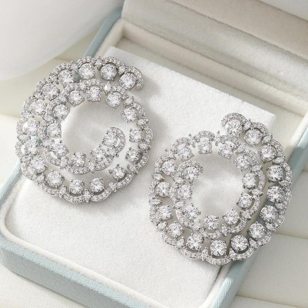 Swirl design statement earrings - Ratnali Jewels