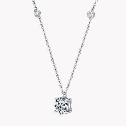 Moissanite 2 Carat Solitaire Pendant Necklace in 14K Gold Filled, view 2, Ratnali Jewels