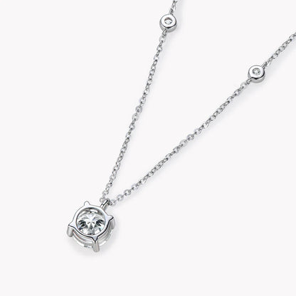Moissanite 2 Carat Solitaire Pendant Necklace in 14K Gold Filled, view 3, Ratnali Jewels