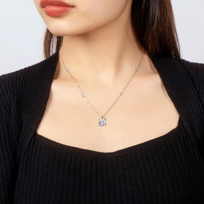 Moissanite 2 Carat Solitaire Pendant Necklace in 14K Gold Filled, view 4, Ratnali Jewels