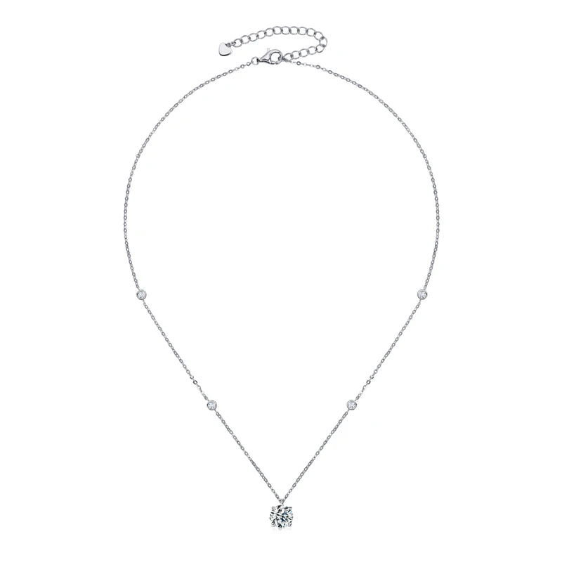 Moissanite 2 Carat Solitaire Pendant Necklace in 14K Gold Filled, view 5, Ratnali Jewels