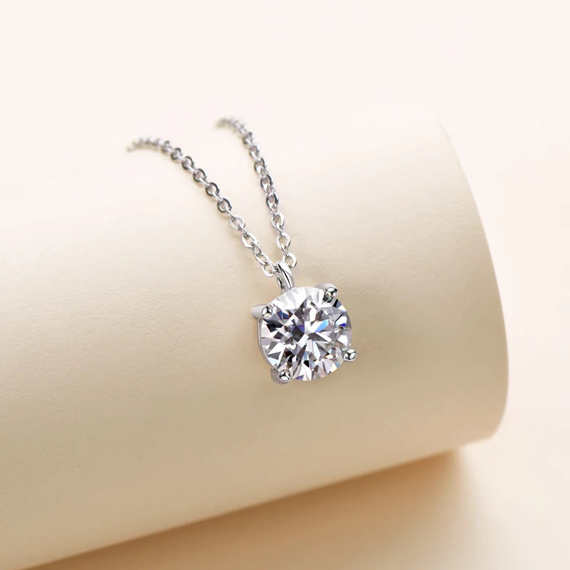 Moissanite 2 Carat Solitaire Pendant Necklace in 14K Gold Filled, view 6, Ratnali Jewels