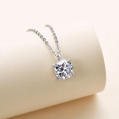 Moissanite 2 Carat Solitaire Pendant Necklace in 14K Gold Filled, view 6, Ratnali Jewels