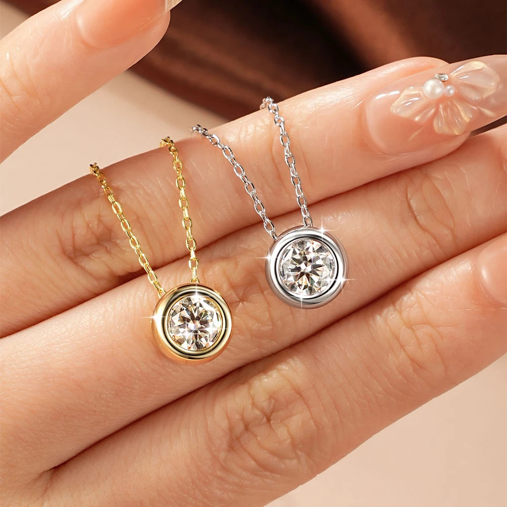 Moissanite Bubble Pendant Necklace in 14K Gold Filled, Ratnali Jewels