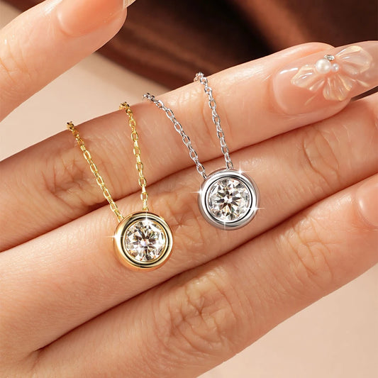 Moissanite Bubble Pendant Necklace in 14K Gold Filled, Ratnali Jewels