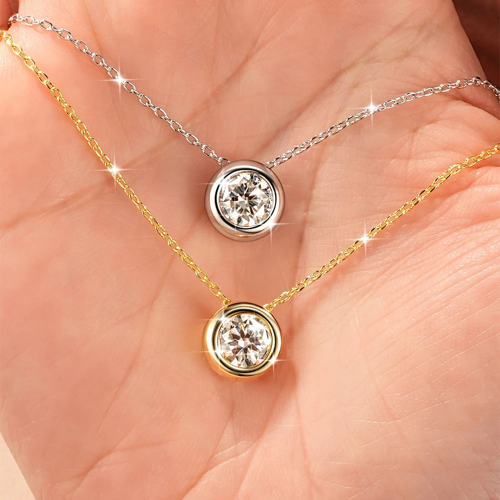 Moissanite Bubble Pendant Necklace in 14K Gold Filled, view 2, Ratnali Jewels