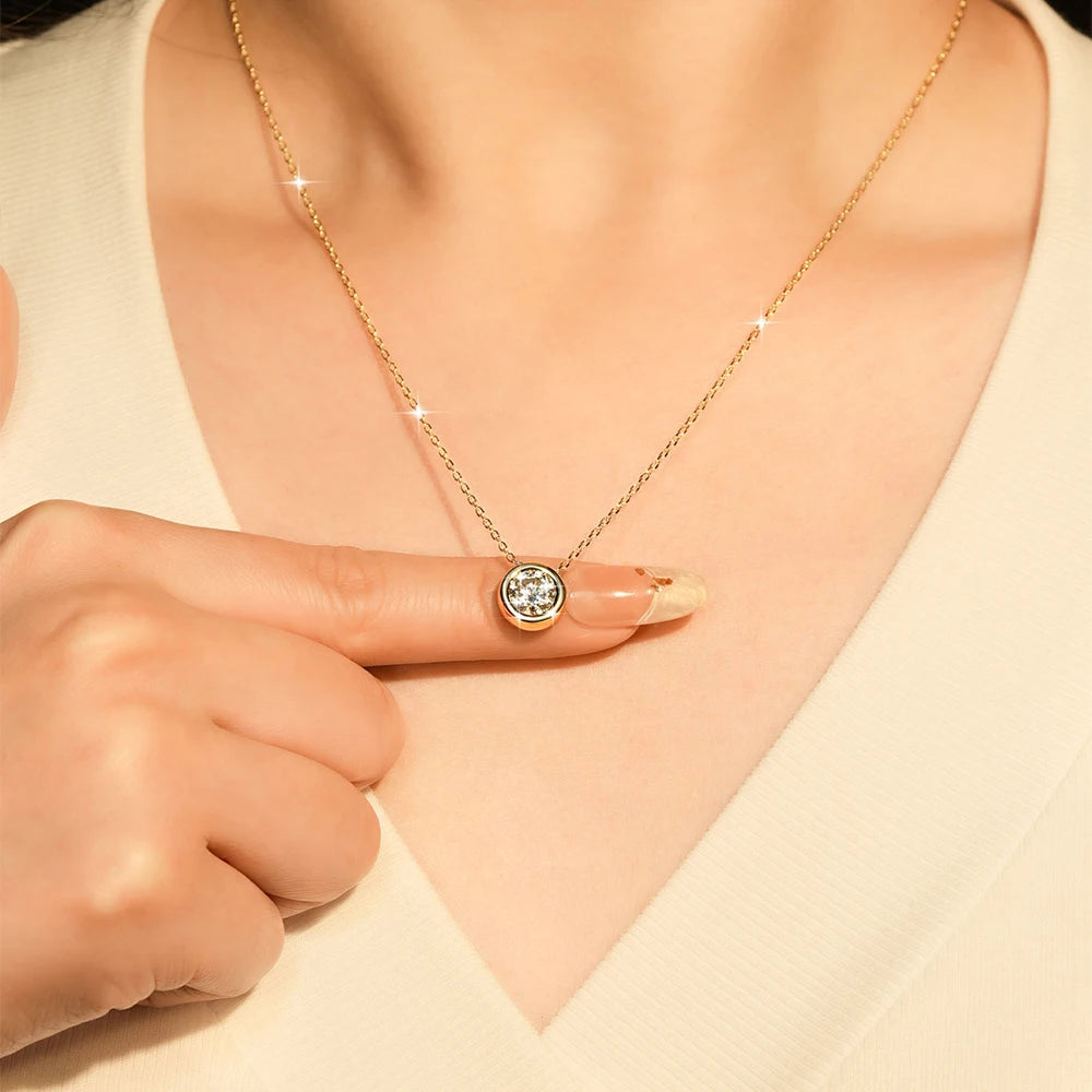 Moissanite Bubble Pendant Necklace in 14K Gold Filled, view 3, Ratnali Jewels