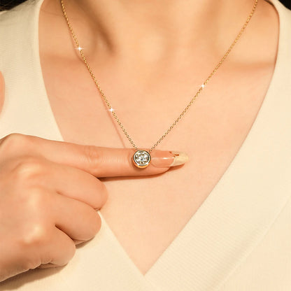 Moissanite Bubble Pendant Necklace in 14K Gold Filled, view 3, Ratnali Jewels