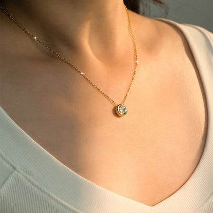 Moissanite Bubble Pendant Necklace in 14K Gold Filled, view 4, Ratnali Jewels