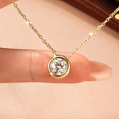 Moissanite Bubble Pendant Necklace in 14K Gold Filled, view 5, Ratnali Jewels