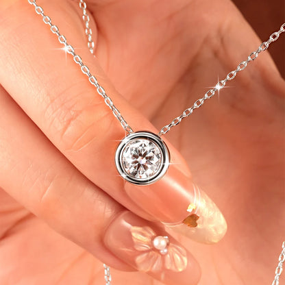 Moissanite Bubble Pendant Necklace in 14K Gold Filled, view 6, Ratnali Jewels
