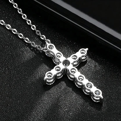 Moissanite Cross Pendant Necklace in 14K Gold Filled, view 2, Ratnali Jewels