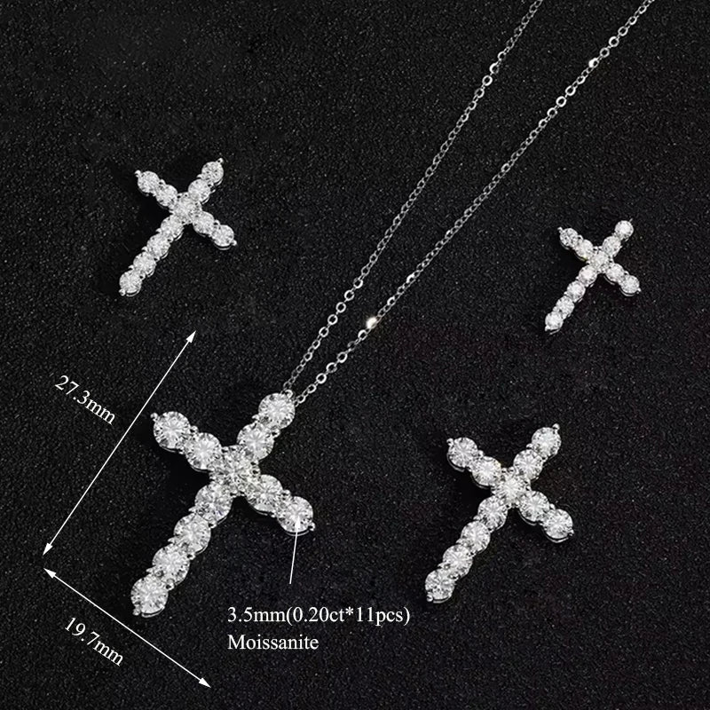 Moissanite Cross Pendant Necklace in 14K Gold Filled, view 3, Ratnali Jewels