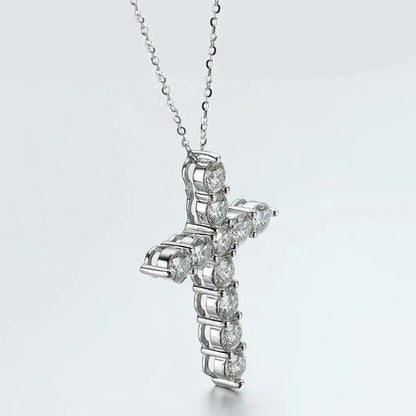 Moissanite Cross Pendant Necklace in 14K Gold Filled, view 5, Ratnali Jewels