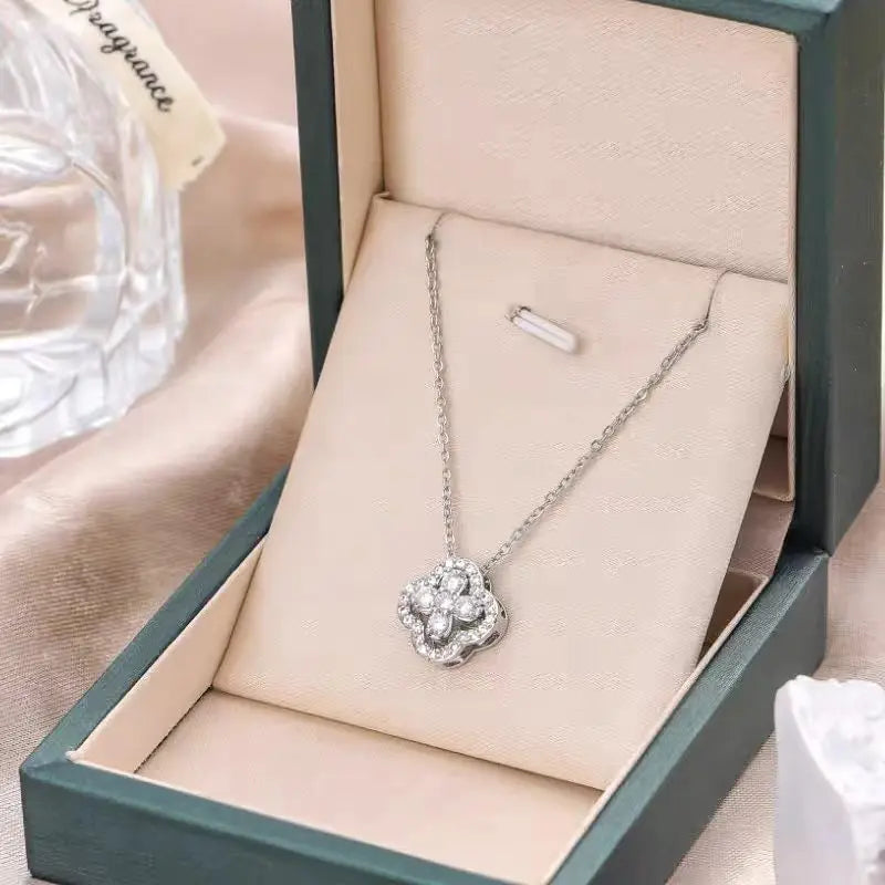 Moissanite Four-Leaf Clover Necklace in 14K Gold Filled, Ratnali Jewels