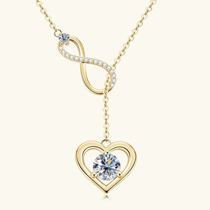 Moissanite Heart Necklace in Sterling Silver, view 6, Ratnali Jewels