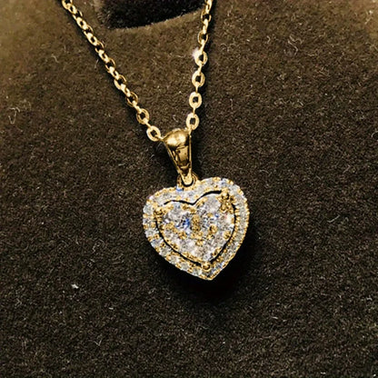 Moissanite Heart Pendant Necklace in 14K Gold Filled, Ratnali Jewels