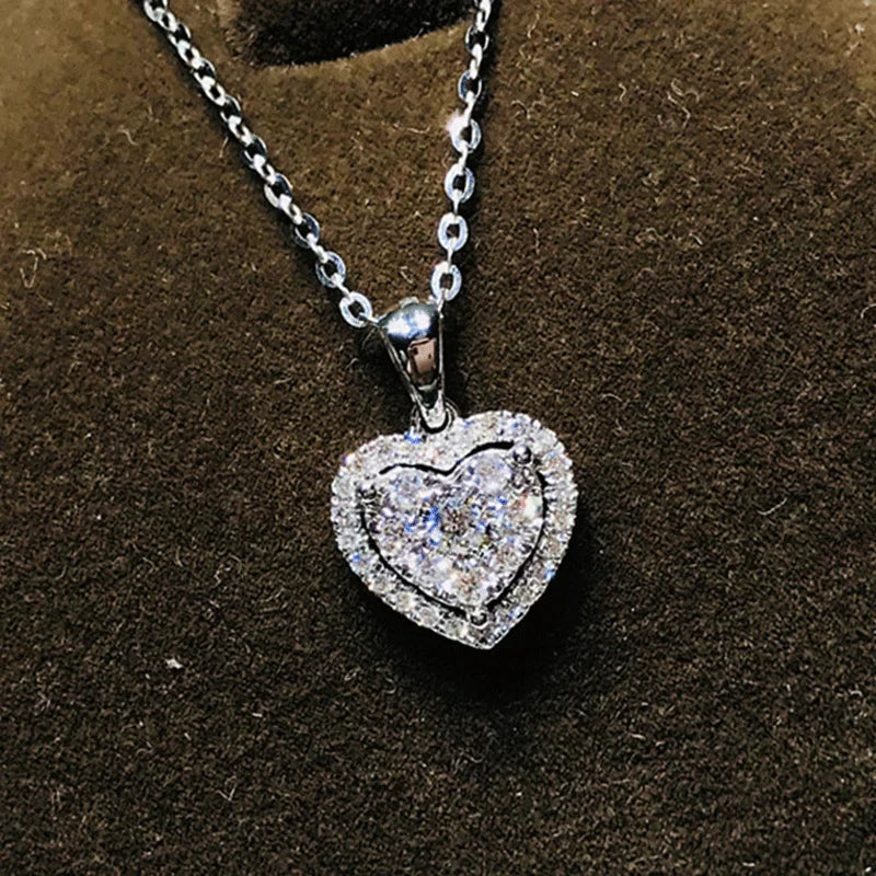 Moissanite Heart Pendant Necklace in 14K Gold Filled, view 2, Ratnali Jewels