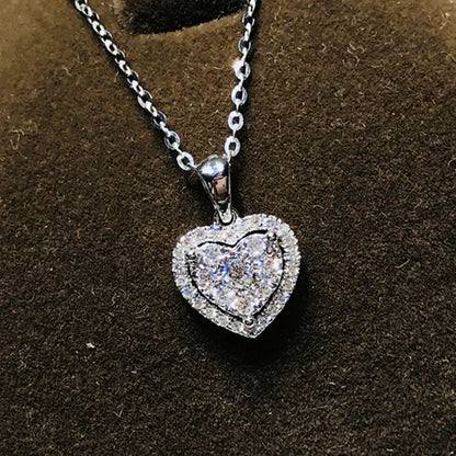 Moissanite Heart Pendant Necklace in 14K Gold Filled, view 2, Ratnali Jewels