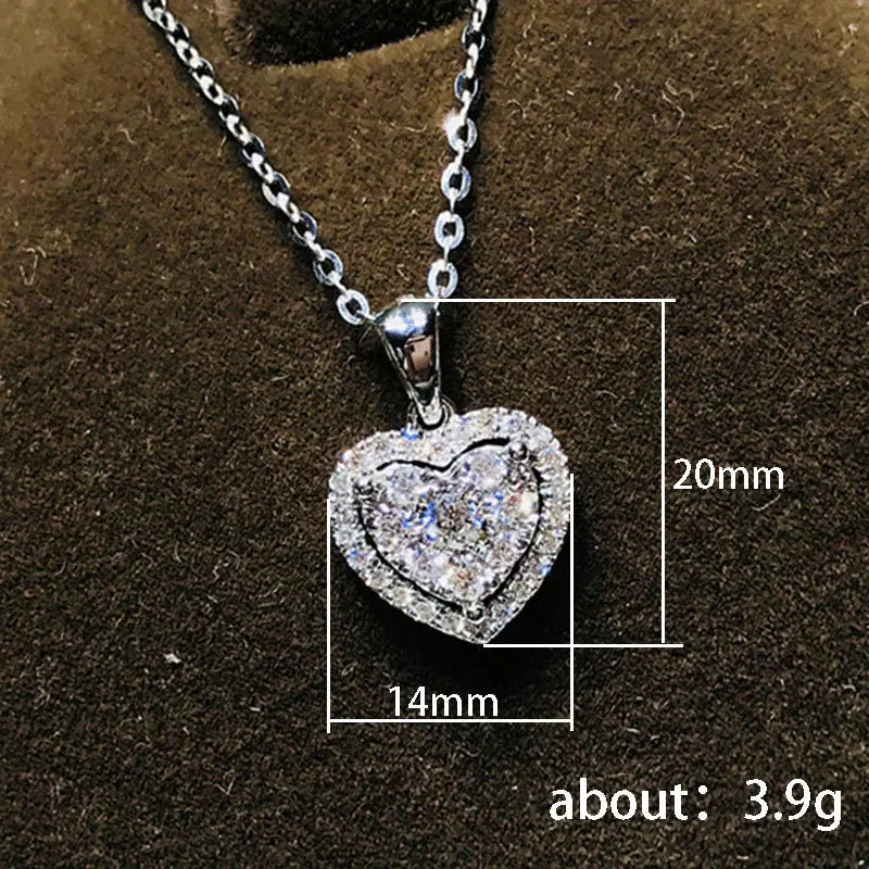 Moissanite Heart Pendant Necklace in 14K Gold Filled, view 4, Ratnali Jewels