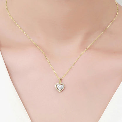 Moissanite Heart Pendant Necklace in 14K Gold Filled, view 5, Ratnali Jewels