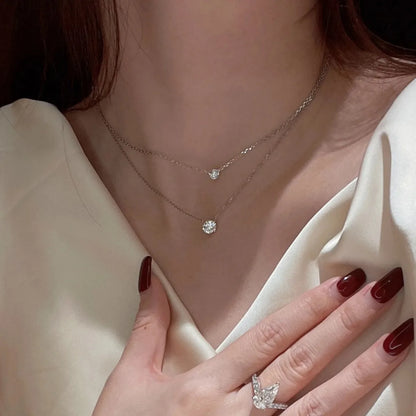 Moissanite Mini Solitaire Necklace in 925 Sterling Silver, view 4, Ratnali Jewels