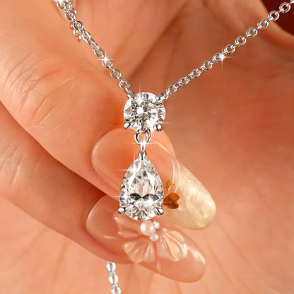 Moissanite Pear Drop Pendant Necklace in 14K Gold Filled, Ratnali Jewels