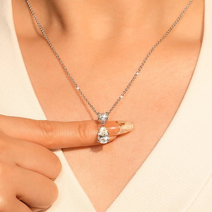 Moissanite Pear Drop Pendant Necklace in 14K Gold Filled, view 4, Ratnali Jewels