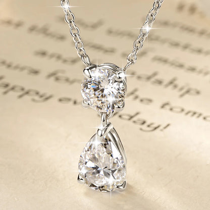 Moissanite Pear Drop Pendant Necklace in 14K Gold Filled, view 5, Ratnali Jewels