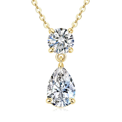 Moissanite Pear Drop Pendant Necklace in 14K Gold Filled, view 6, Ratnali Jewels
