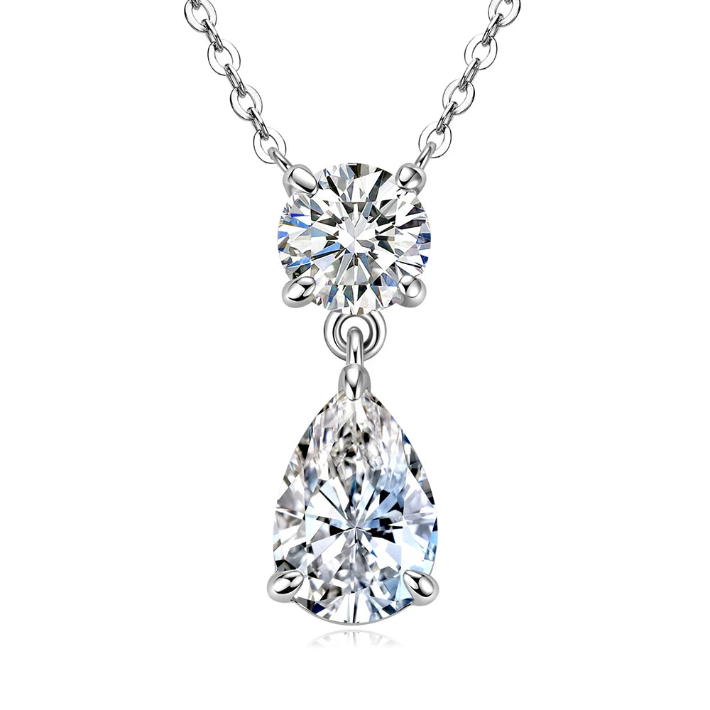 Moissanite Pear Drop Pendant Necklace in 14K Gold Filled, view 7, Ratnali Jewels