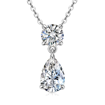 Moissanite Pear Drop Pendant Necklace in 14K Gold Filled, view 7, Ratnali Jewels